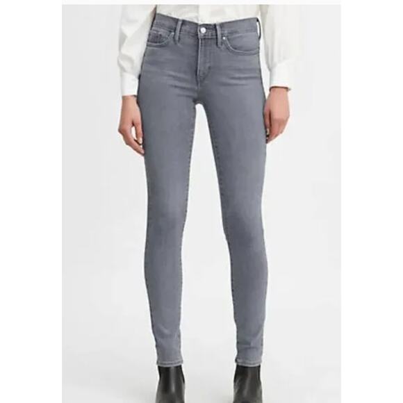 Levis Jeans Womens 33 Gray 311 Shaping Skinny Stretch Slim Fit Waterless Denim - Picture 1 of 13